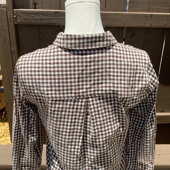 Madewell Flannel Tie Front Shirt In Gingham Check - Picture 10 of 13